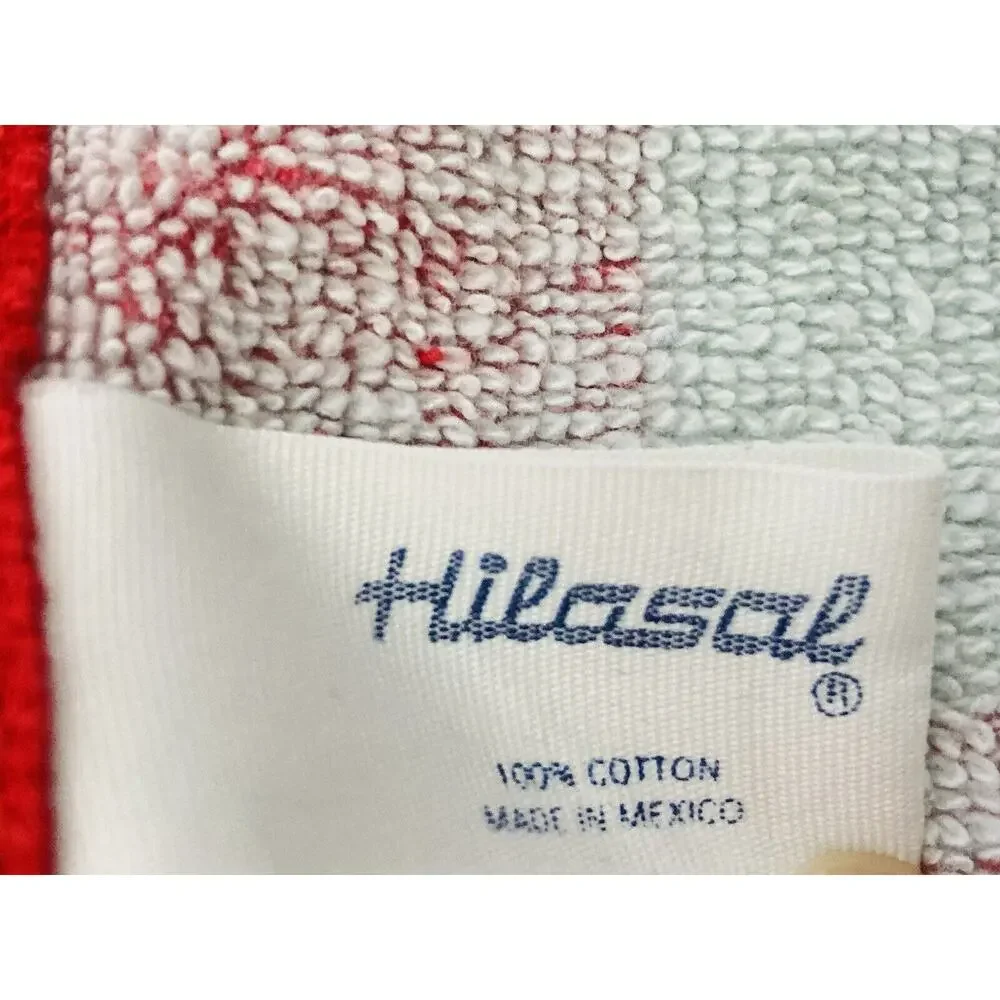 Vintage Hilasal Christmas Holiday Hand/Bar Bath Towels Set of 2 Reindeer Sleigh